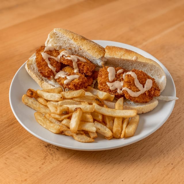 Shrimp Po' Boy Sandwich.