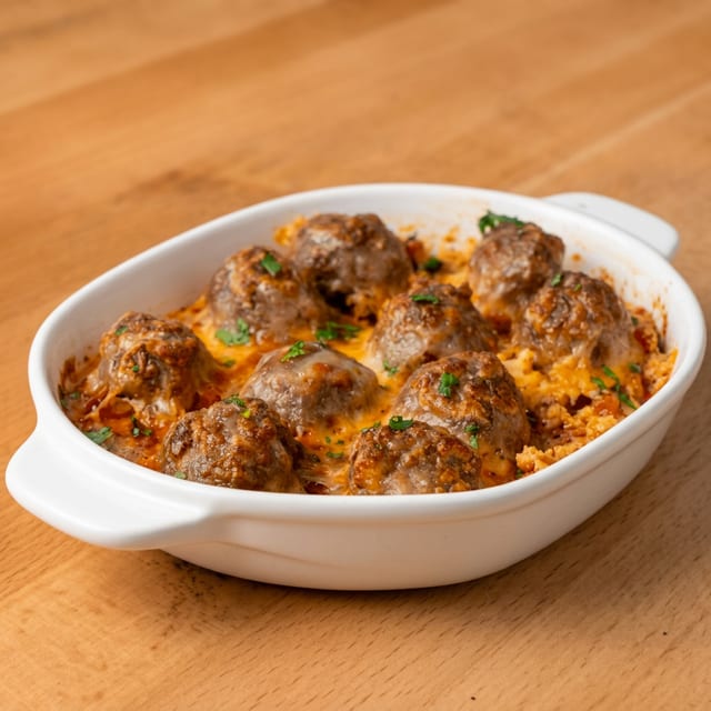 Cheesy Meatballs.